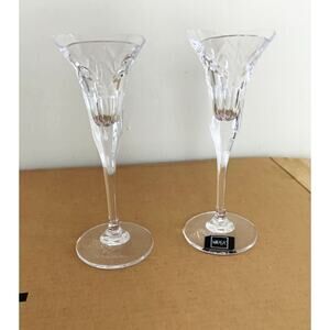 Pair of Mikasa Cut Chrystal Stemmed Candle holders in Box